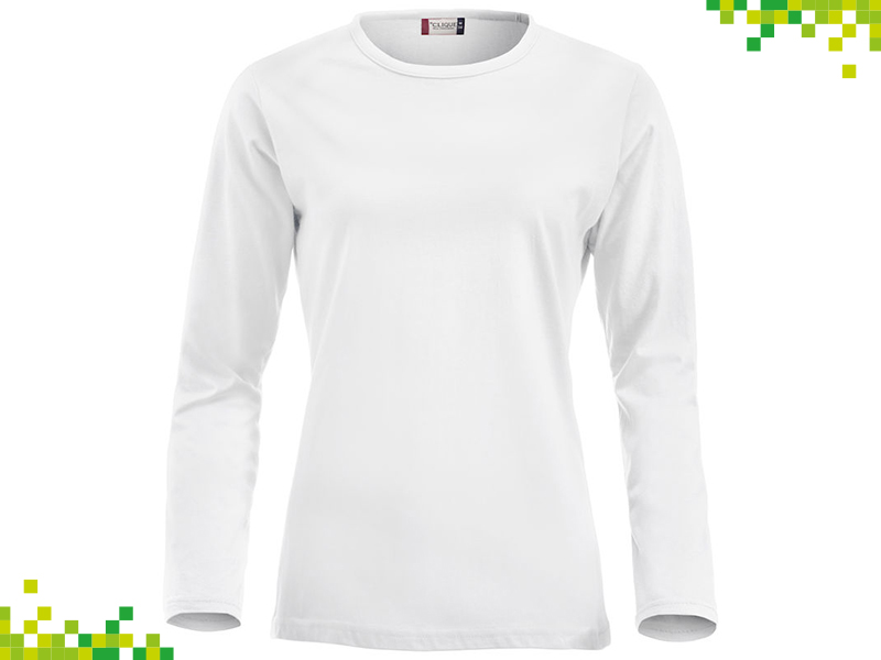 T-Shirt Donna Manica Lunga Bianco Perla 